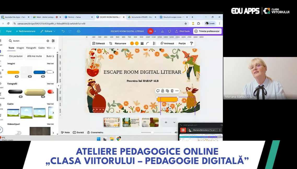 Scenarii de Escape Room pe texte literare. Lectură activă și colaborare cu Canva + Google Forms