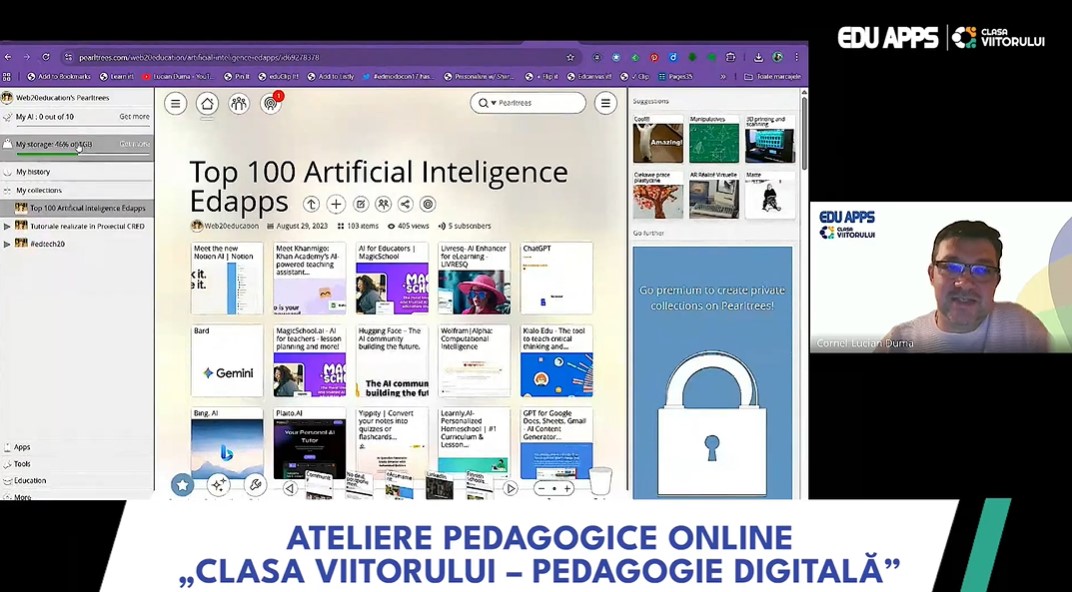 Creativitate și colaborare în educație cu Pearltrees