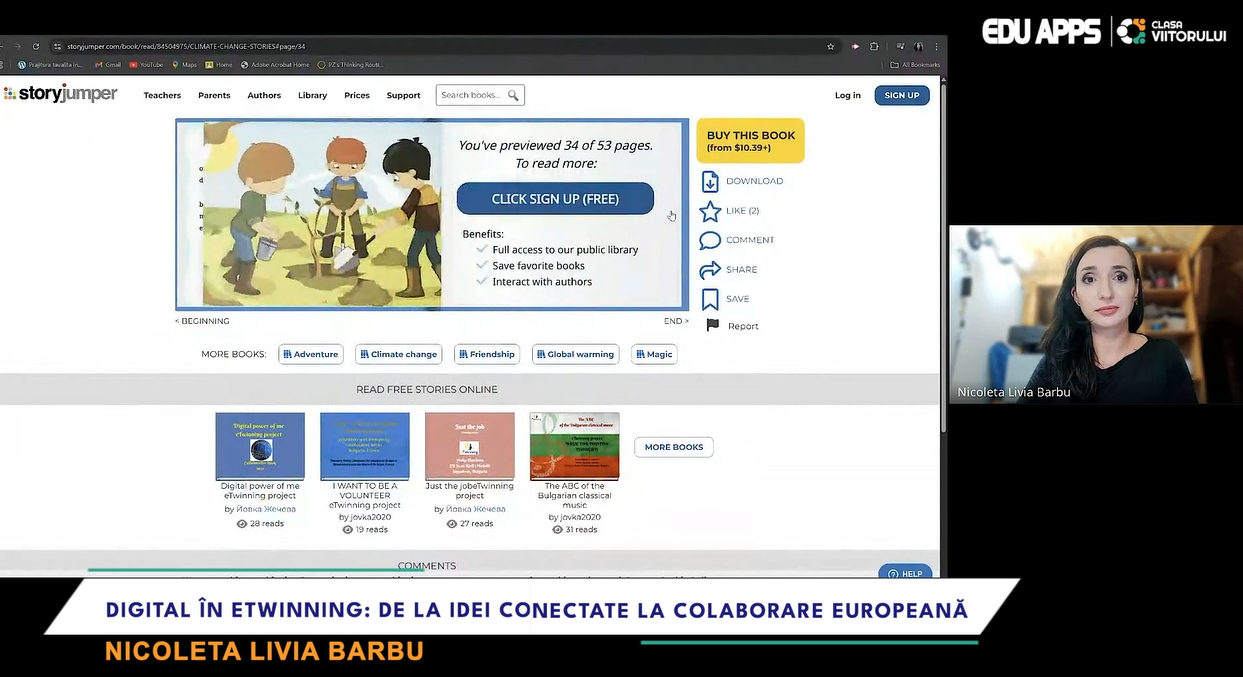 Cum faci povești digitale cu elevii: Book Creator, StoryJumper, Genially, ChatterPix Kids