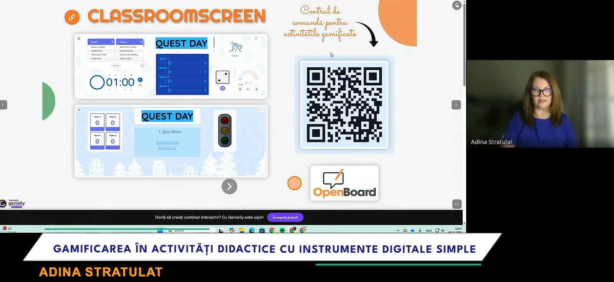 ClassroomScreen pentru profesori: lecții gamificate, tranziții, echipe, randomizare și focus