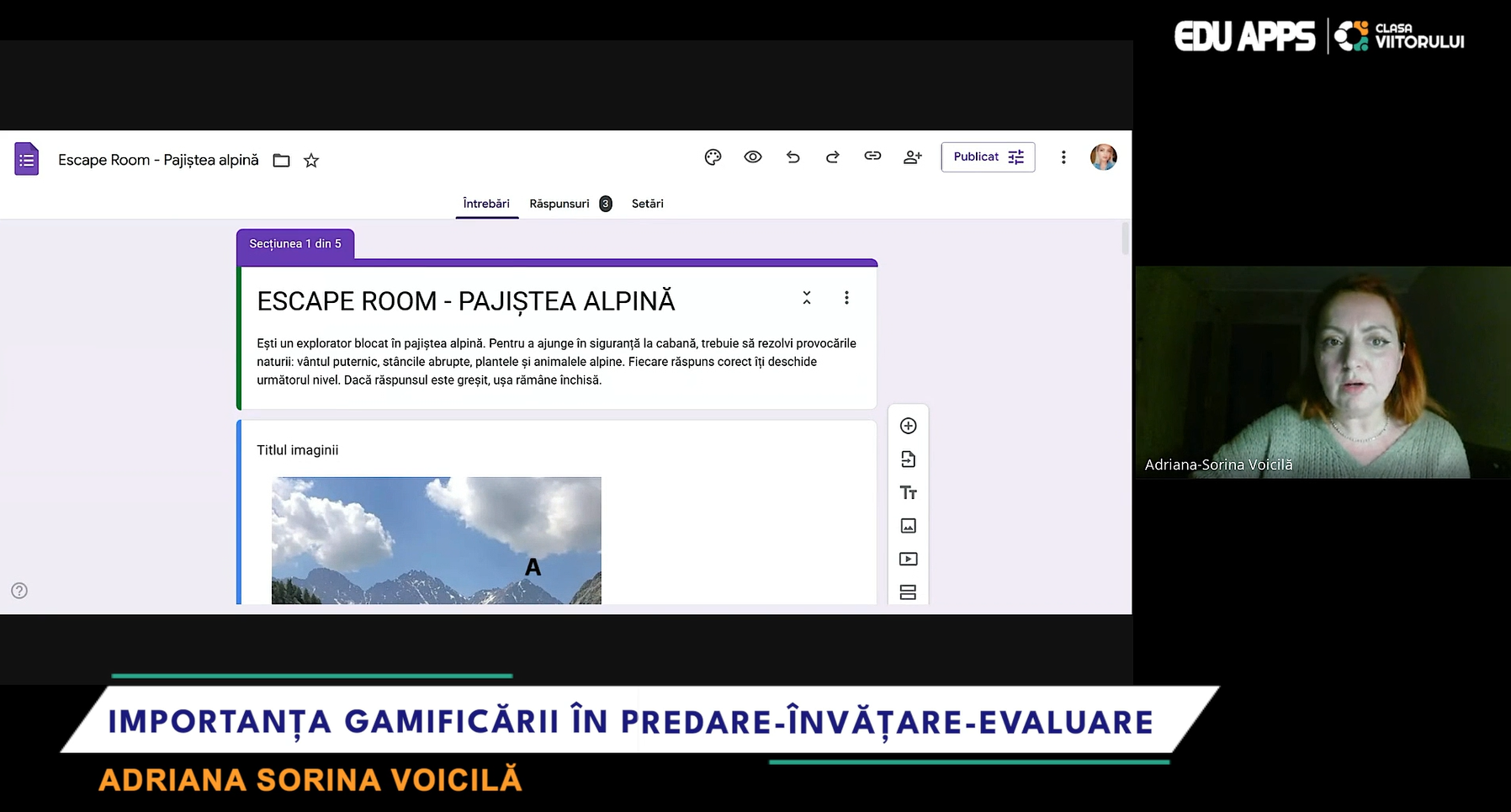 Evaluare gamificată. Transformă un test în joc: creează un Escape Room în Google Forms (pas cu pas)