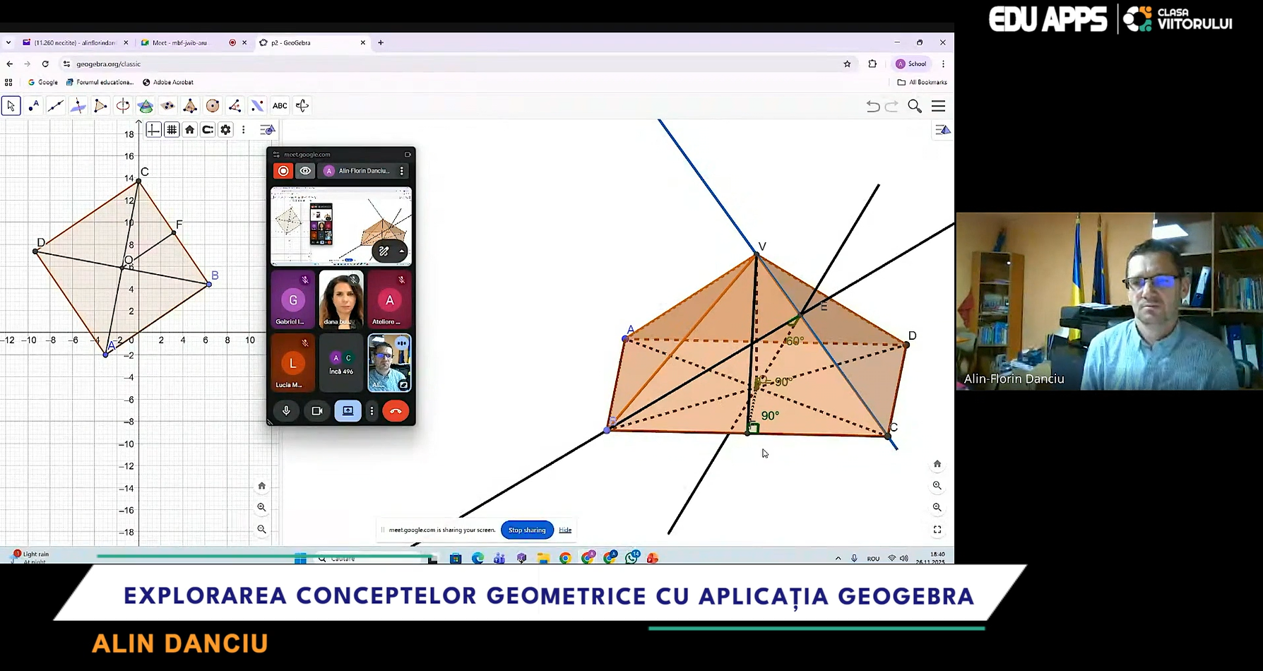 Geometria pe înțelesul elevilor. Modele 2D și 3D pentru lecții de geometrie cu GeoGebra