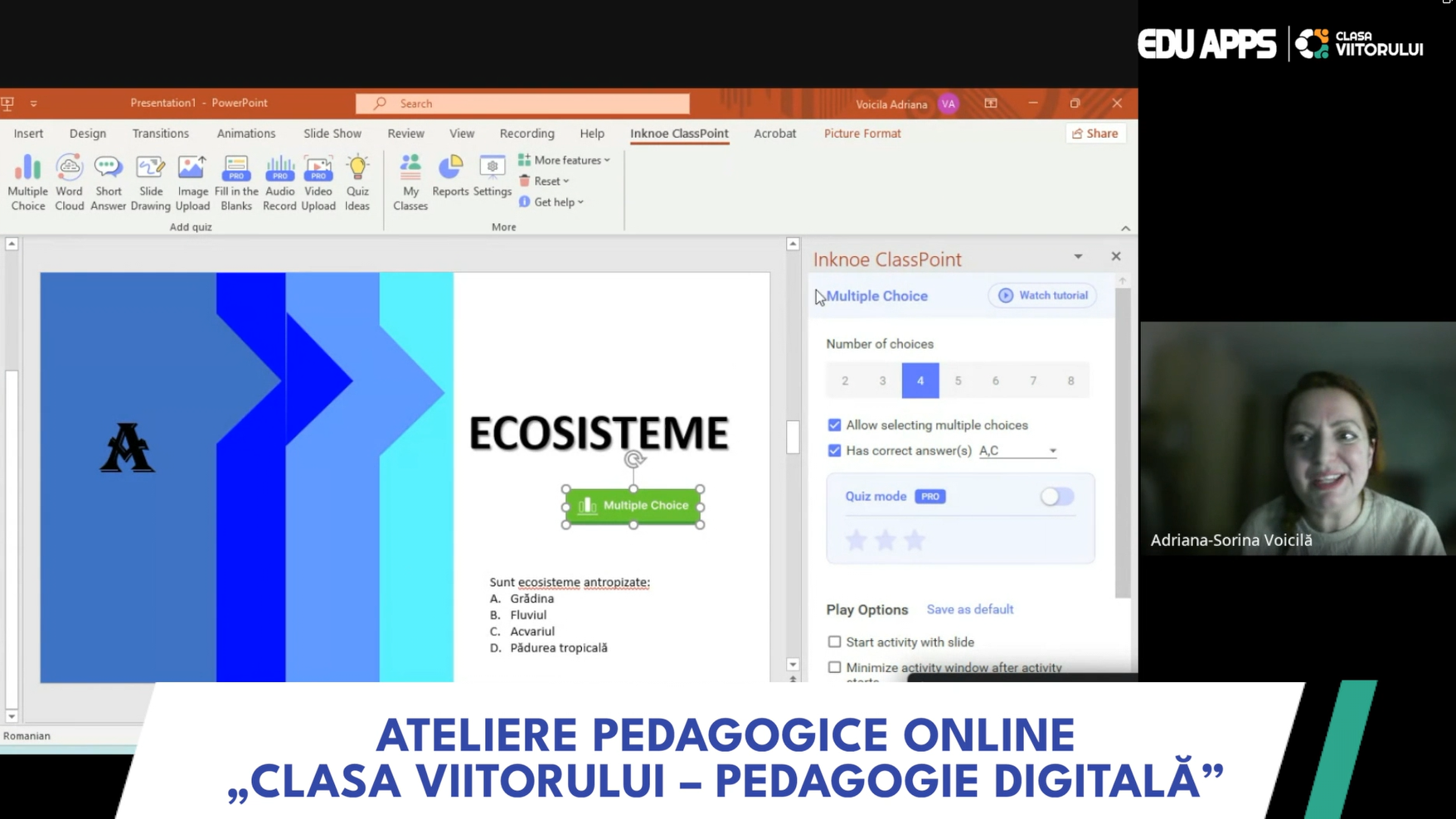PowerPoint interactiv la clasă cu ClassPoint: quiz-uri live, desene și clasament în prezentare