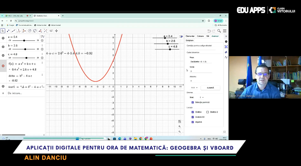 GeoGebra: funcțiile matematice prind VIAȚĂ pe ecran! Tutorial complet profesori