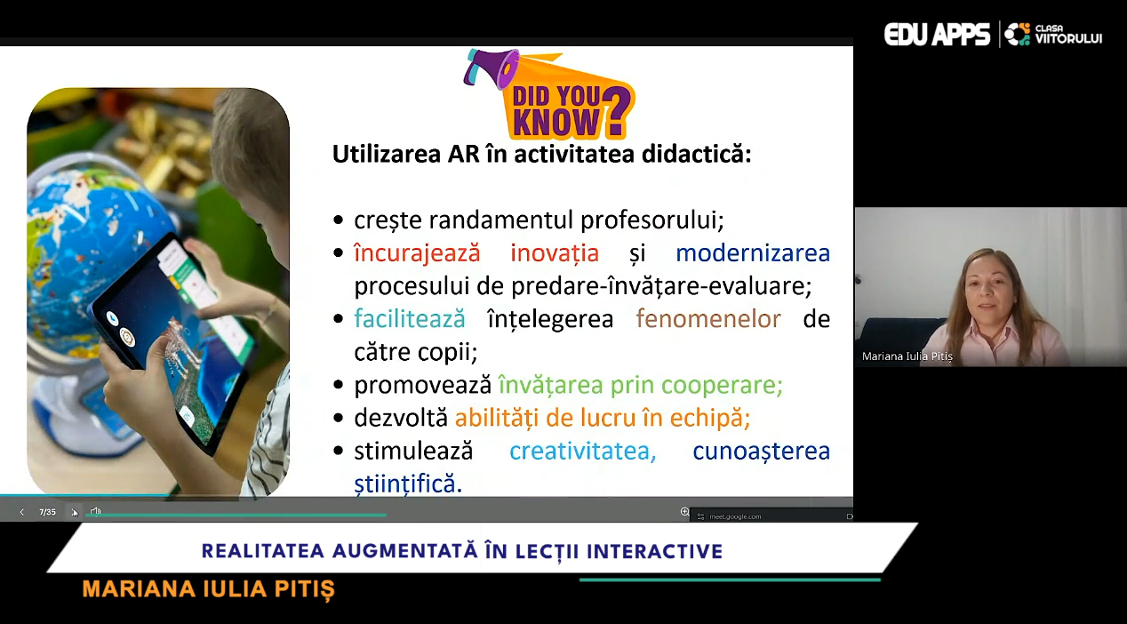 Realitatea Augmentată la clasă: ANIMALE 3D, planete și obiecte chiar pe bancă!